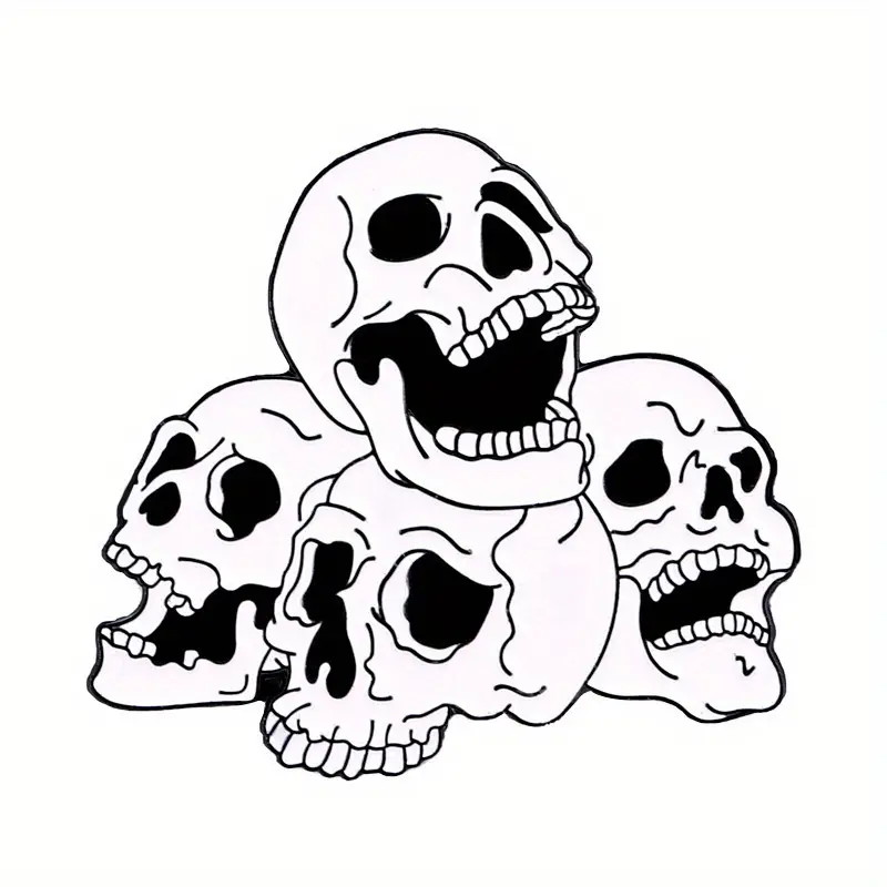 Spooky Skull Faces Pin